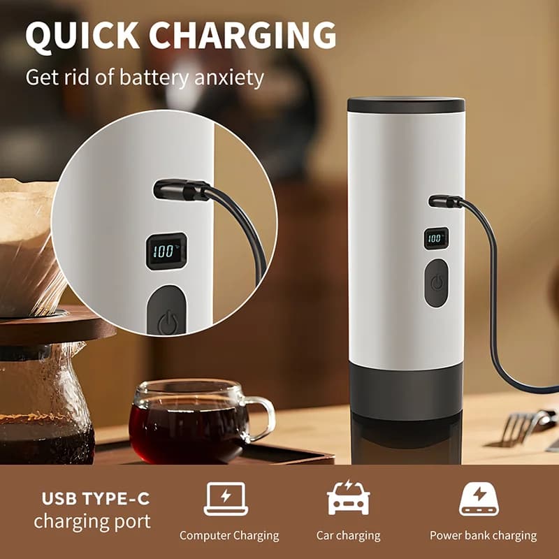 Портативна електрична кавоварка 7800mAh